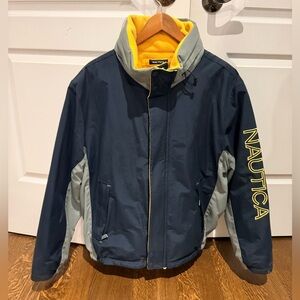 Vintage 90’S NAUTICA Reversible Men’s Navy Gray Yellow Coat Jacket Size XL